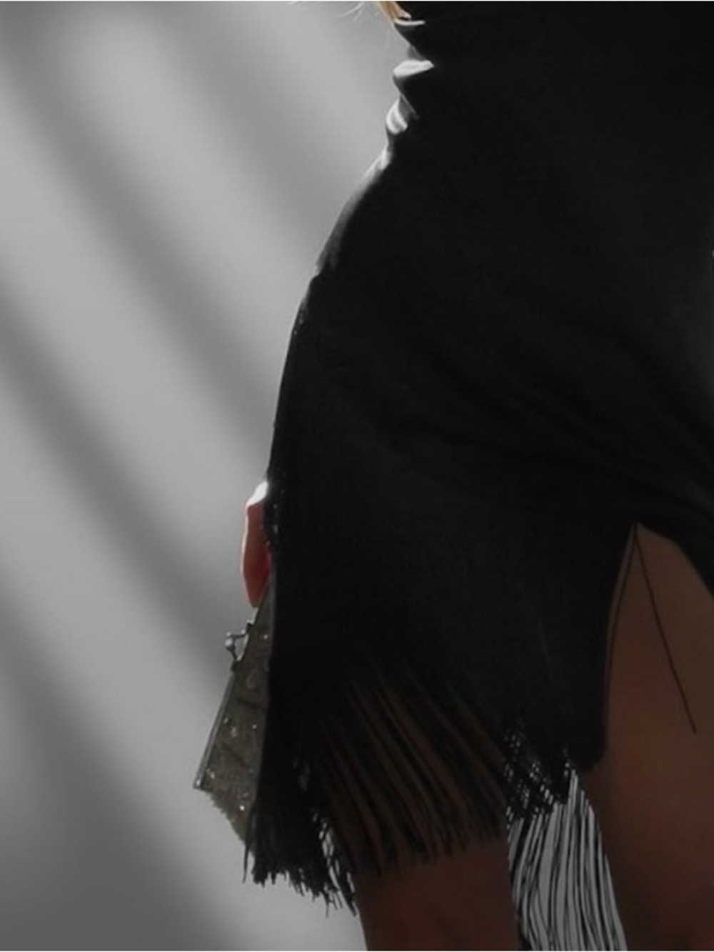 🎉New Zara Black Fringe Mini Slip Dress, NWT, versatile glam, chic party piece. - Picture 8 of 10